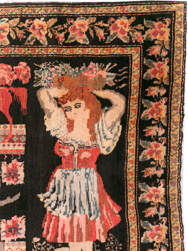 Vintage Pictorial Karabagh Rug, No.32009 - Galerie Shabab