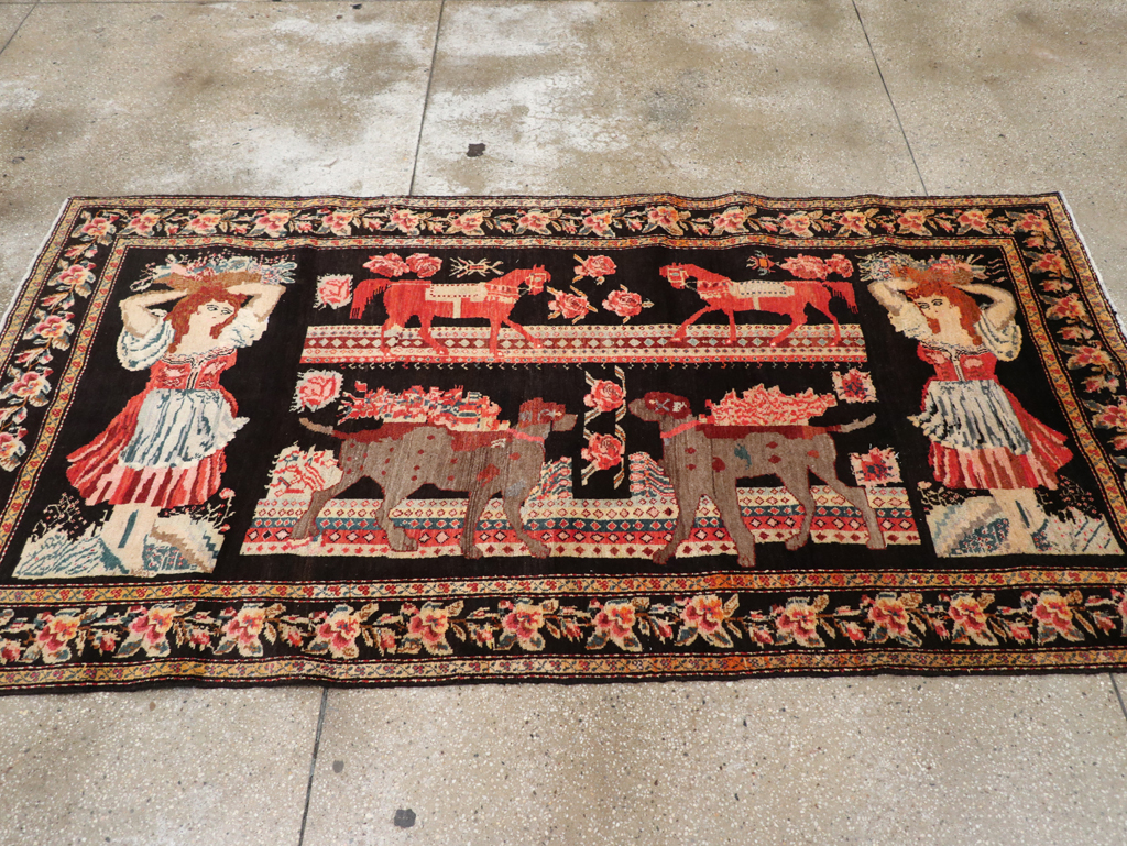 Vintage Pictorial Karabagh Rug, No.32009 - Galerie Shabab