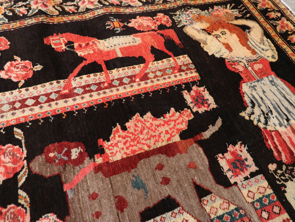 Vintage Pictorial Karabagh Rug, No.32009 - Galerie Shabab