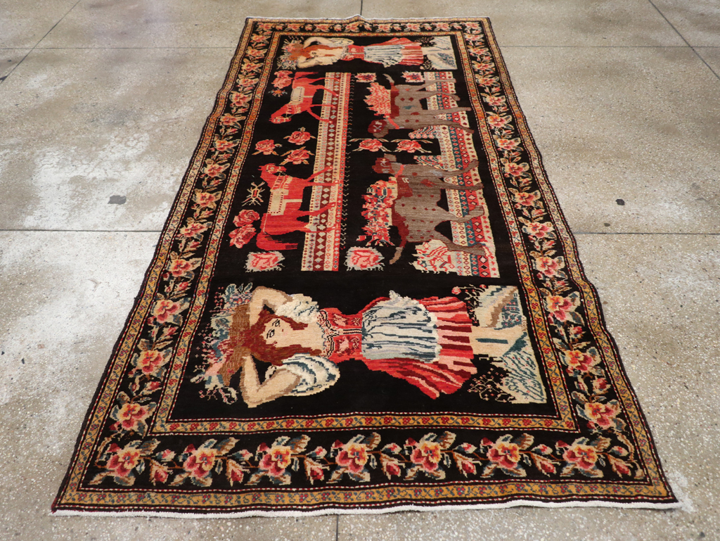 Vintage Pictorial Karabagh Rug, No.32009 - Galerie Shabab