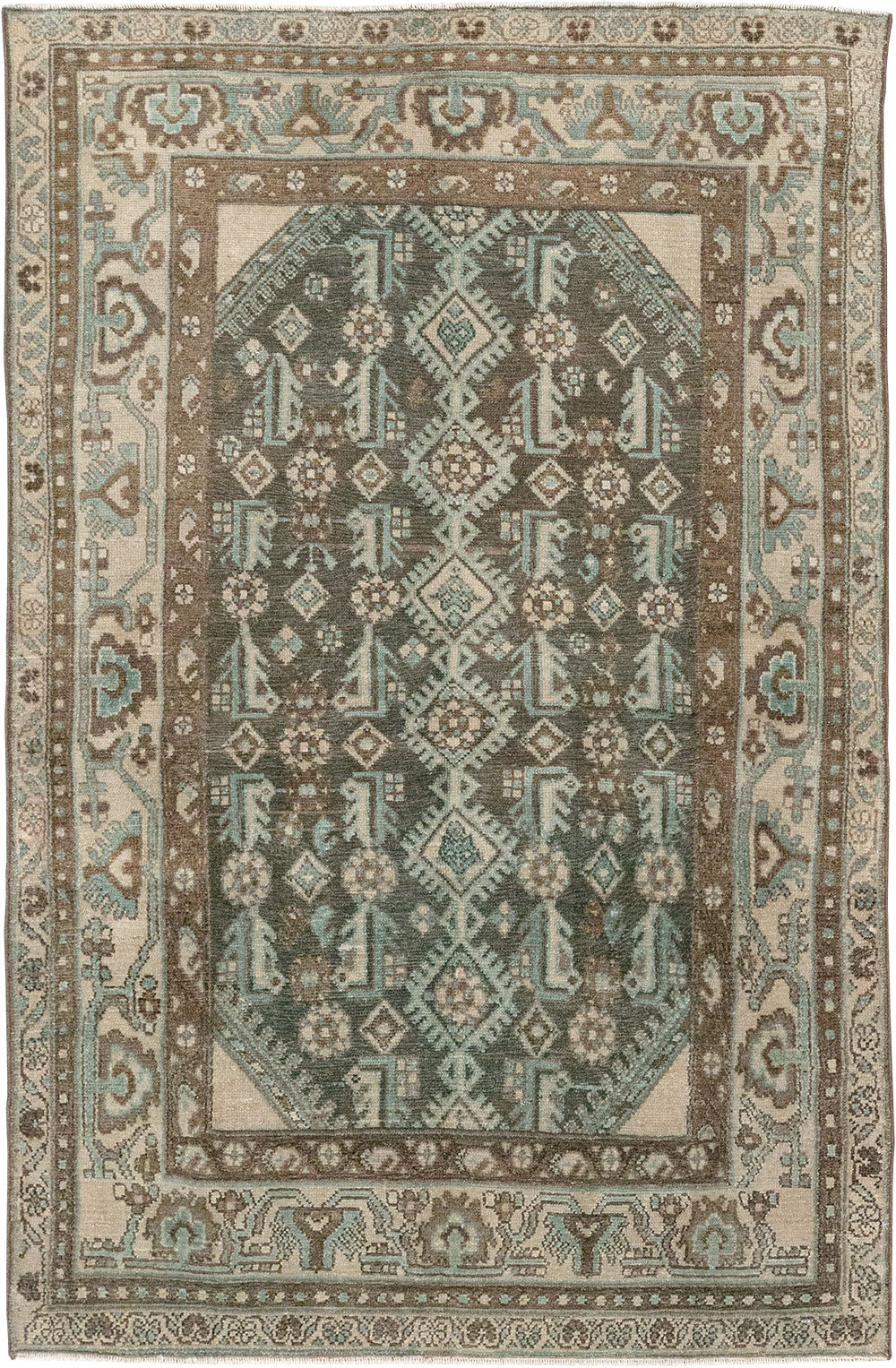 Vintage Persian Malayer Throw Rug, No.32013 - Galerie Shabab