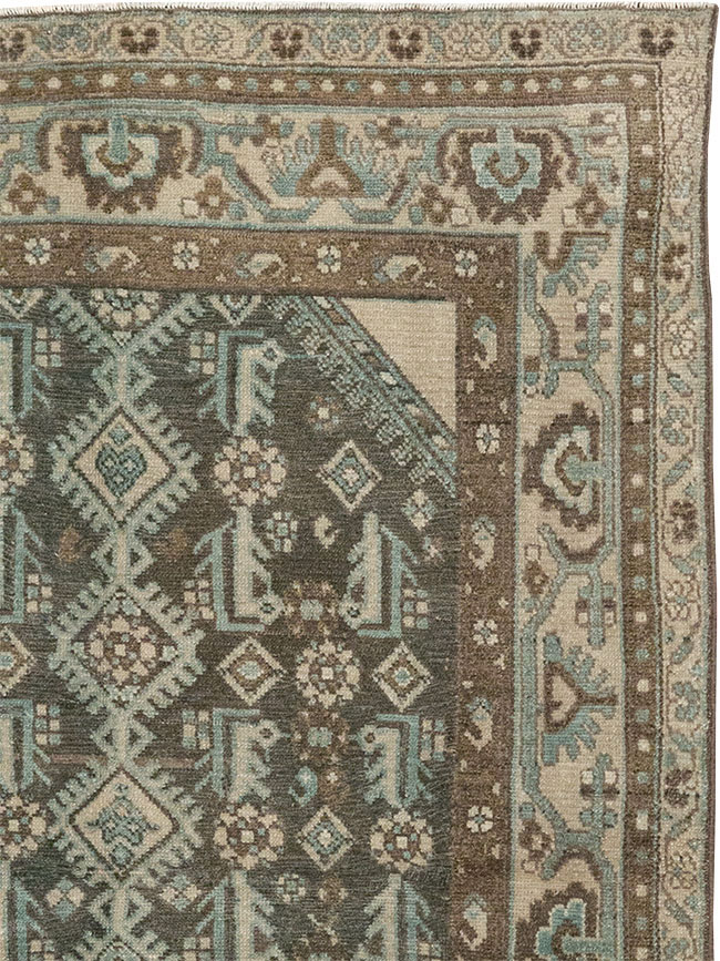 Vintage Persian Malayer Throw Rug, No.32013 - Galerie Shabab
