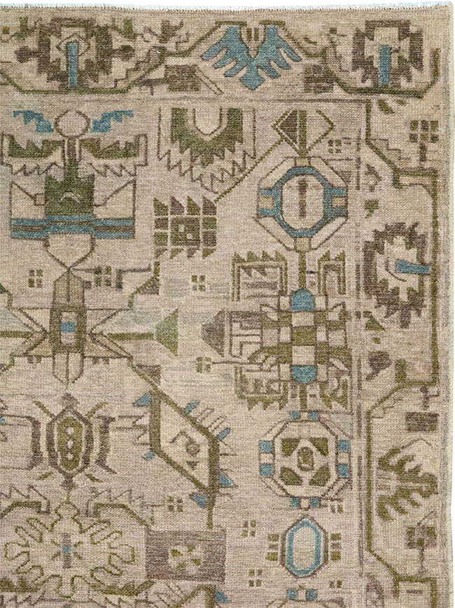 Vintage Persian Malayer Throw Rug (Pair: 1 of 2), No.32016 - Galerie Shabab