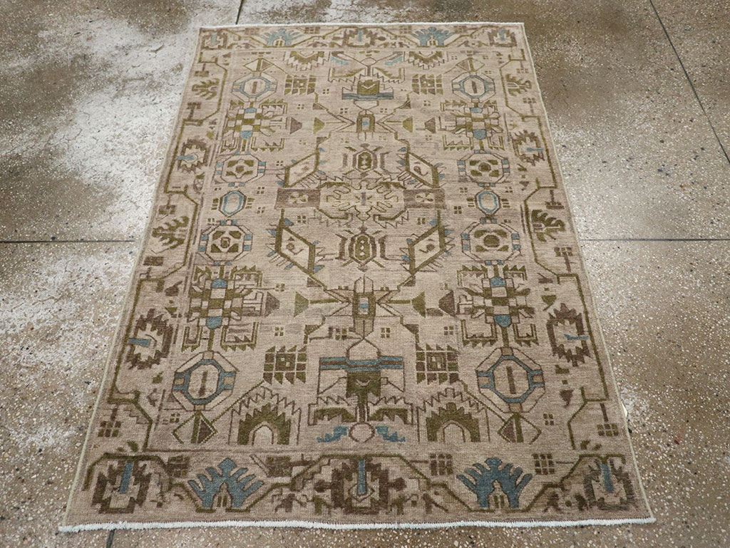Vintage Persian Malayer Throw Rug (Pair: 1 of 2), No.32016 - Galerie Shabab