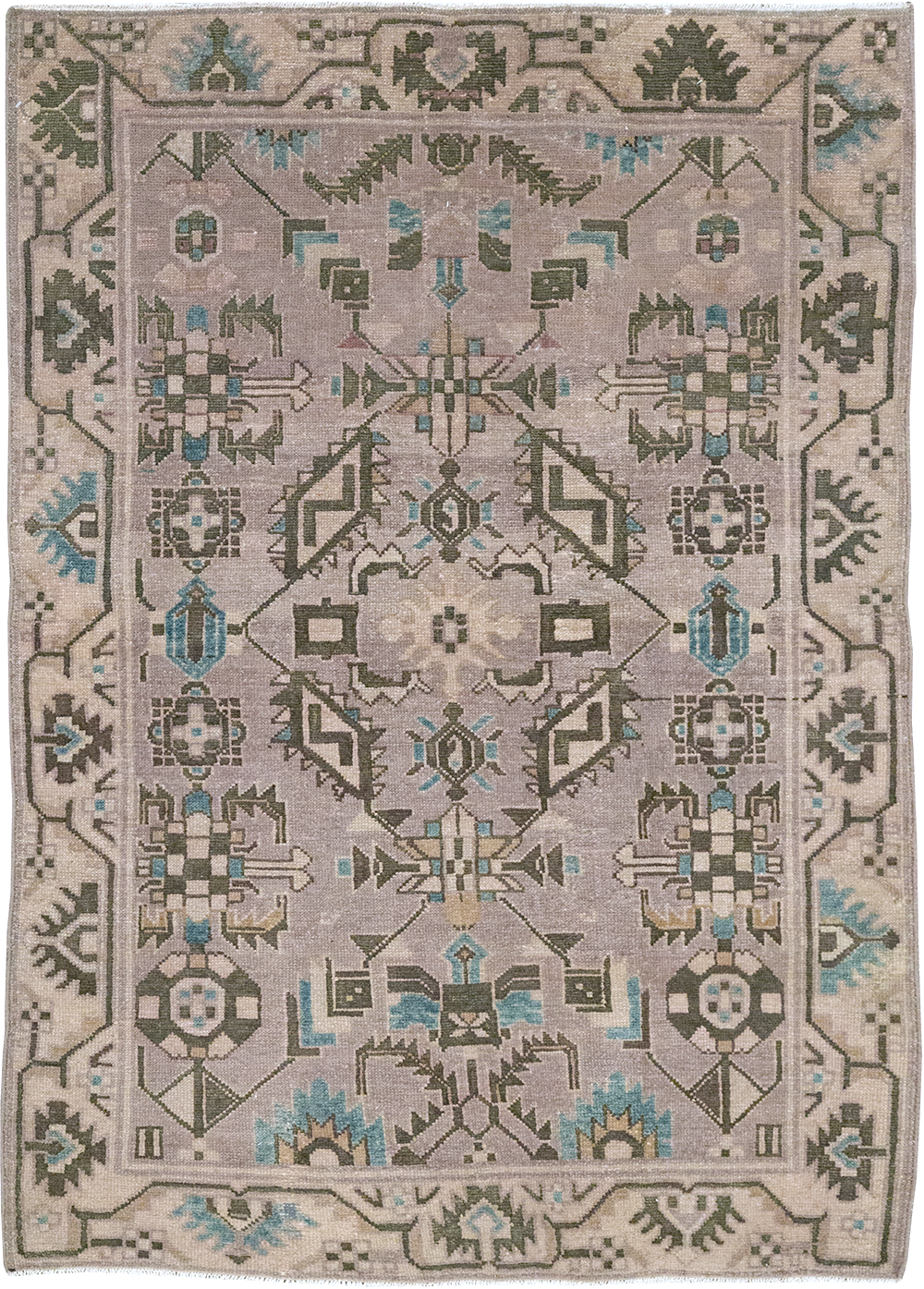 Vintage Persian Malayer Throw Rug, No.32017 - Galerie Shabab