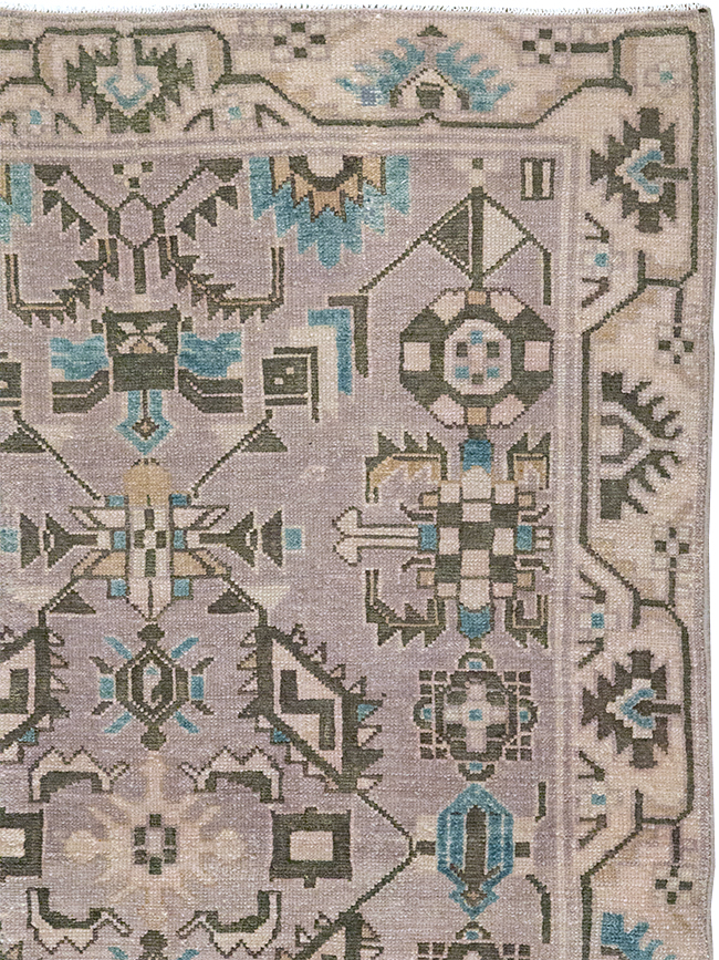 Vintage Persian Malayer Throw Rug, No.32017 - Galerie Shabab