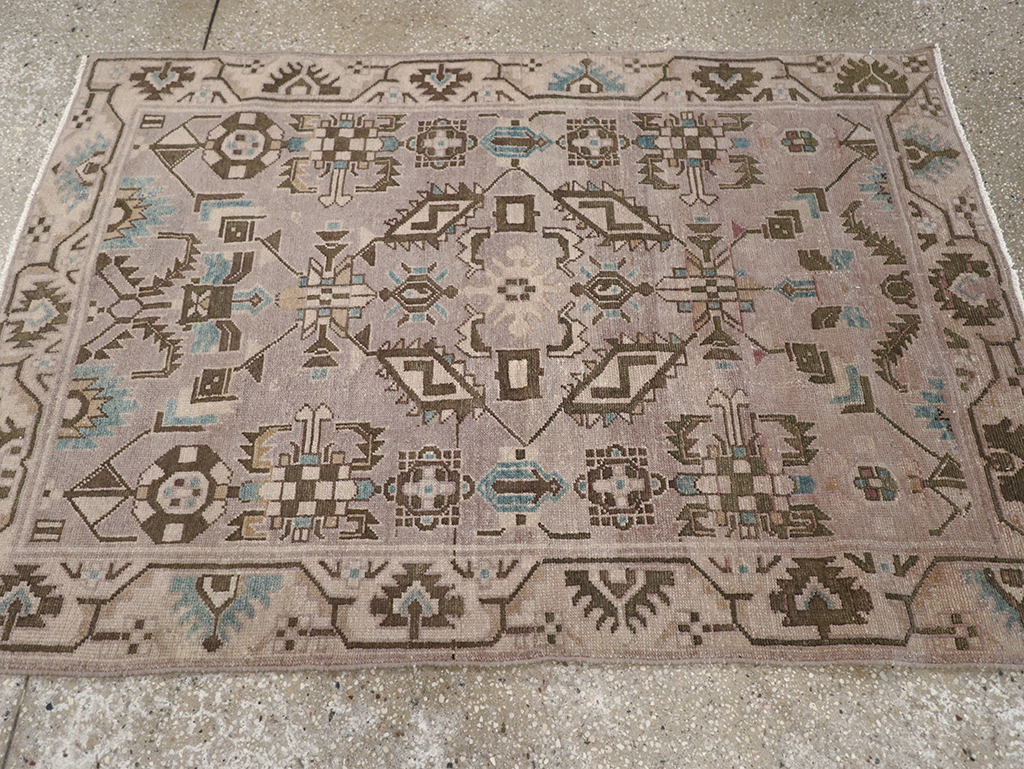 Vintage Persian Malayer Throw Rug, No.32017 - Galerie Shabab