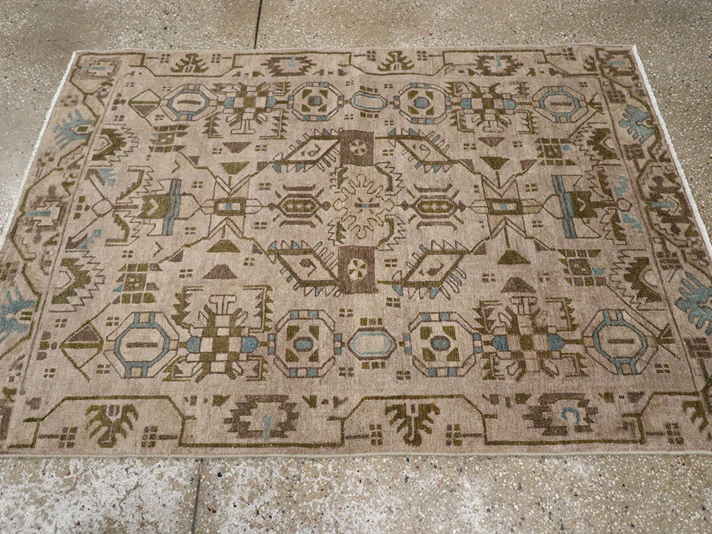 Vintage Persian Malayer Throw Rug (Pair: 2 of 2), No.32018 - Galerie Shabab