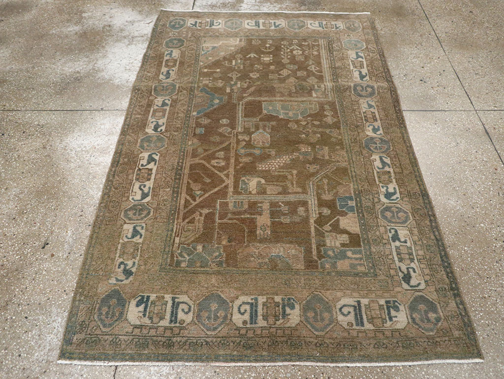 Vintage Persian Malayer Accent Rug, No.32019 - Galerie Shabab