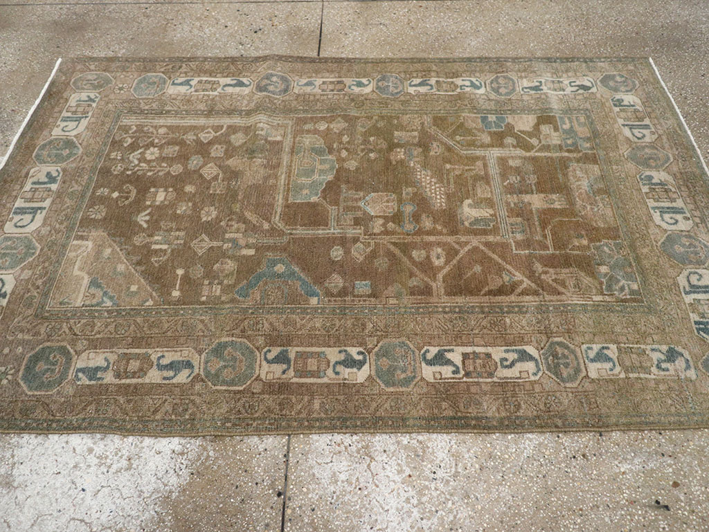 Vintage Persian Malayer Accent Rug, No.32019 - Galerie Shabab