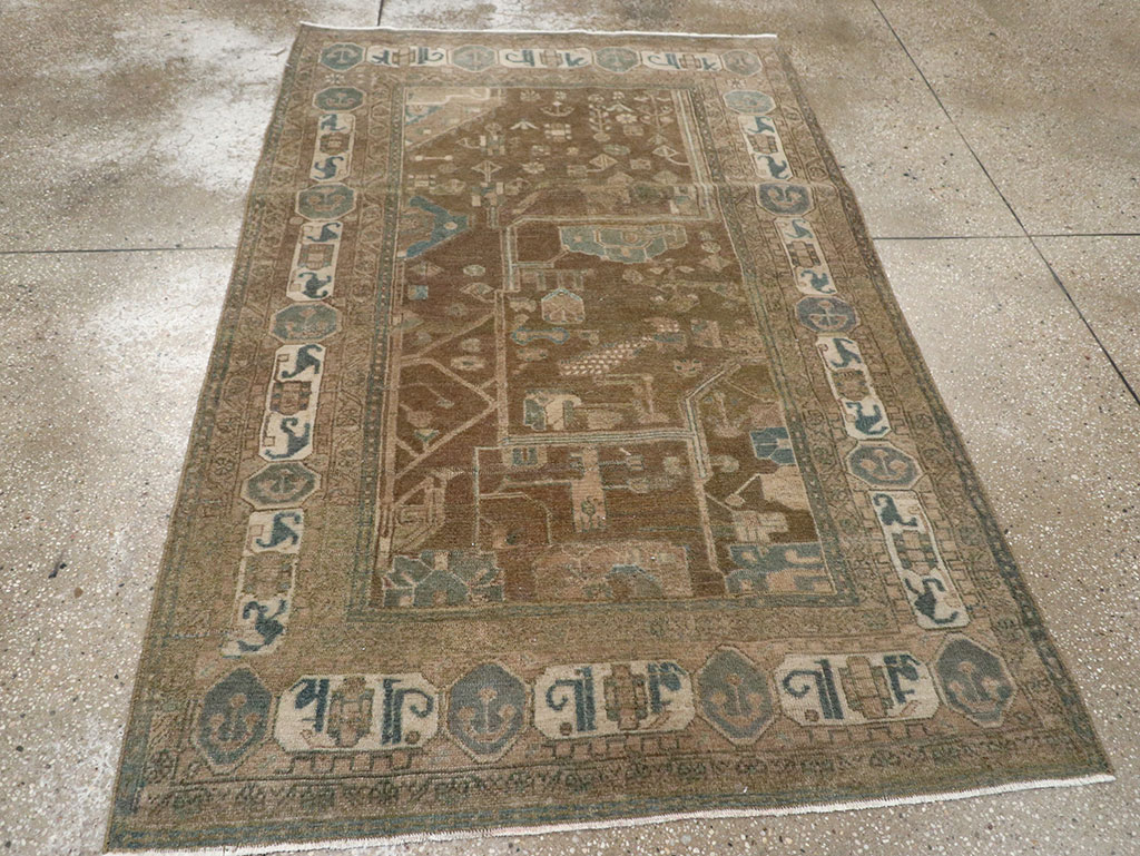 Vintage Persian Malayer Accent Rug, No.32019 - Galerie Shabab