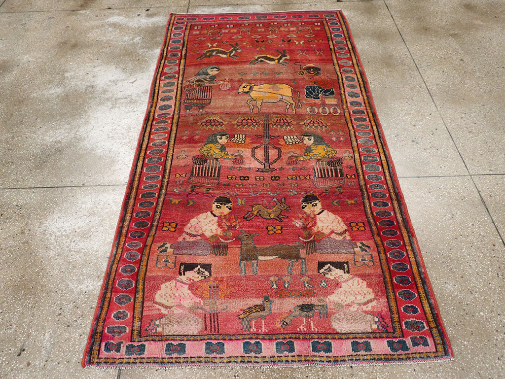 Vintage Persian Lori Pictorial Rug, No.32031 - Galerie Shabab