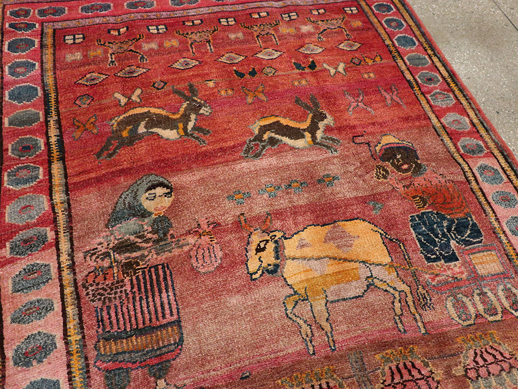 Vintage Persian Lori Pictorial Rug, No.32031 - Galerie Shabab