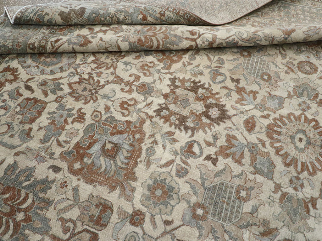 Antique Persian Tabriz Room Size Carpet, No.32032 - Galerie Shabab