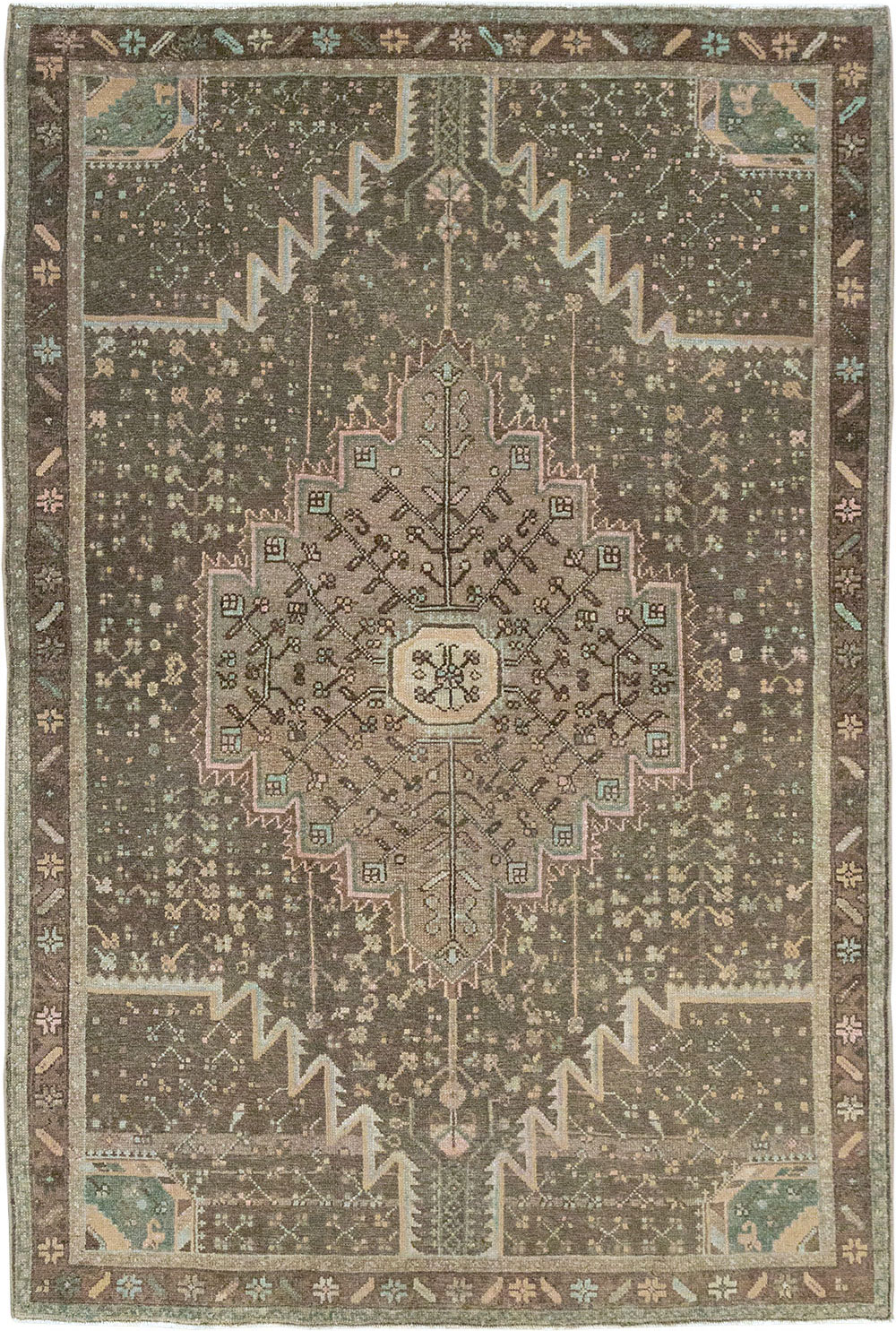 Vintage Persian Malayer Accent Rug, No.32036 - Galerie Shabab