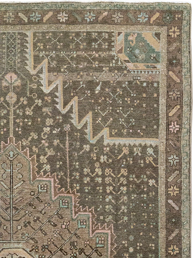 Vintage Persian Malayer Accent Rug, No.32036 - Galerie Shabab