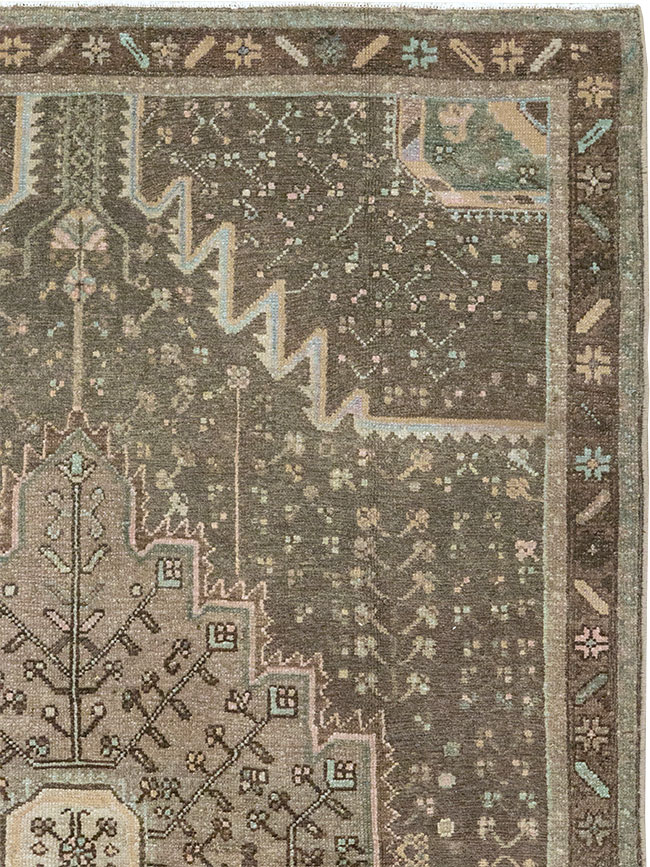 Vintage Persian Malayer Accent Rug, No.32036 - Galerie Shabab