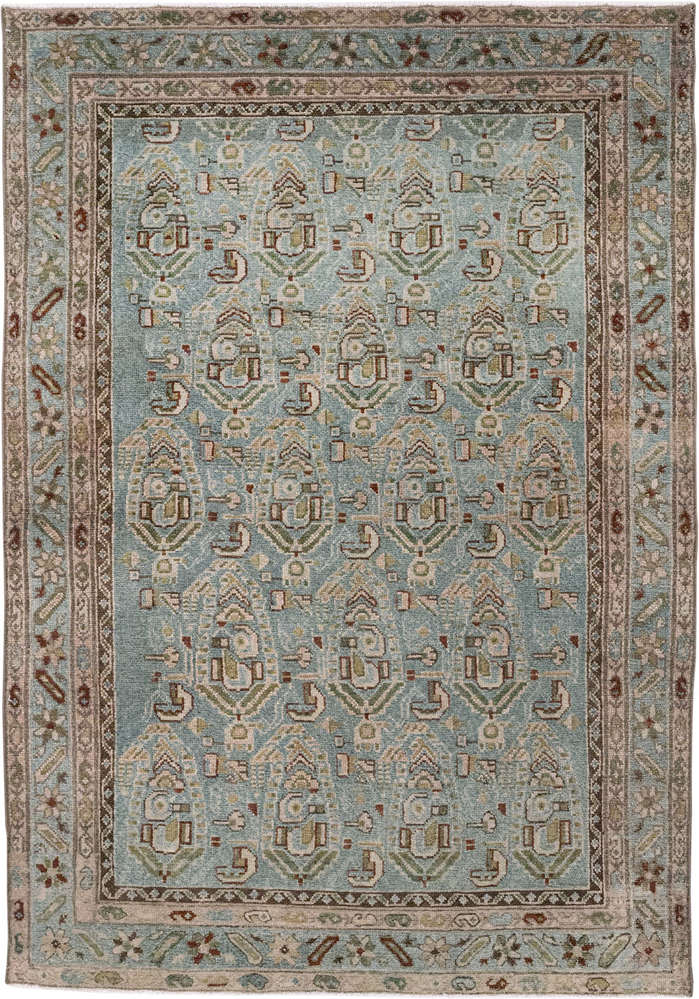 Vintage Persian Malayer Throw Rug, No.32041 - Galerie Shabab