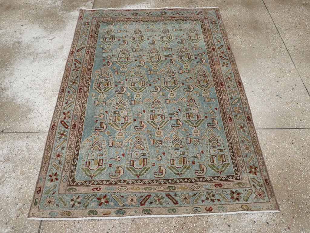Vintage Persian Malayer Throw Rug, No.32041 - Galerie Shabab