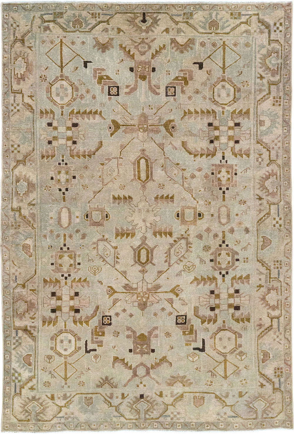 Vintage Persian Malayer Throw Rug, No.32042 - Galerie Shabab