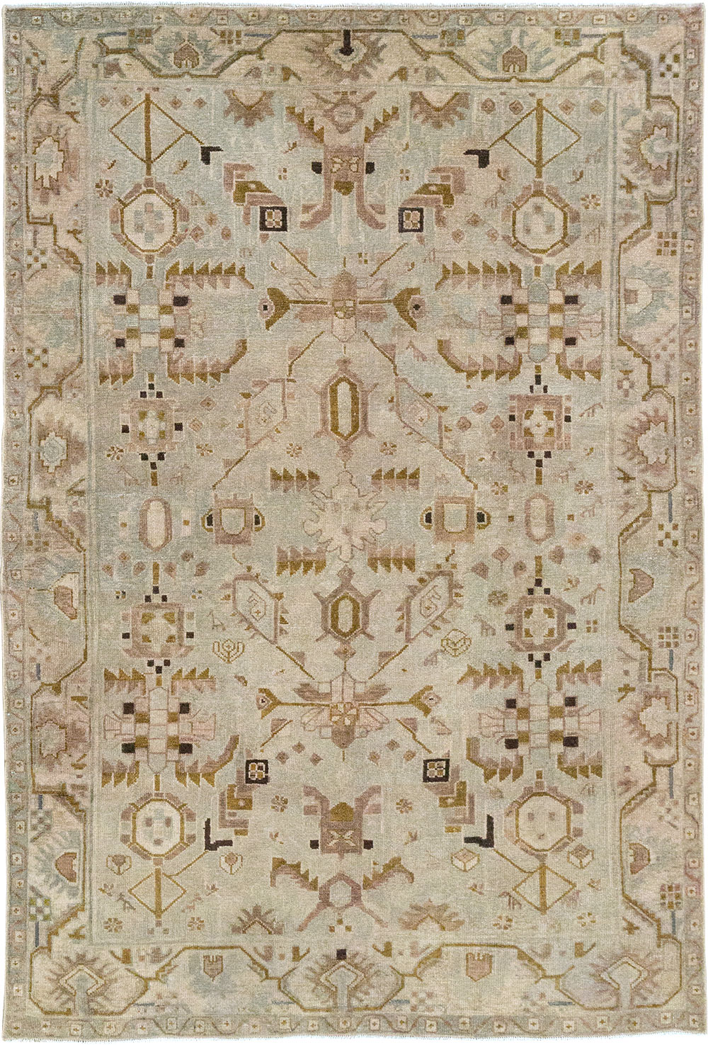 Vintage Persian Malayer Throw Rug, No.32042 - Galerie Shabab