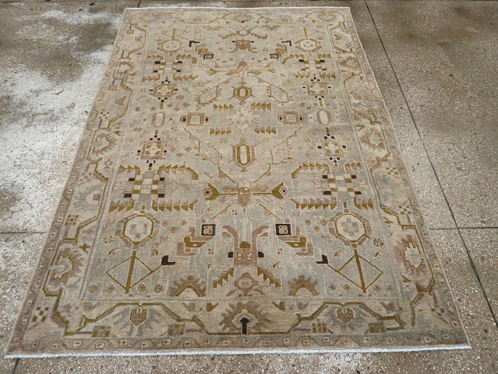 Vintage Persian Malayer Throw Rug, No.32042 - Galerie Shabab