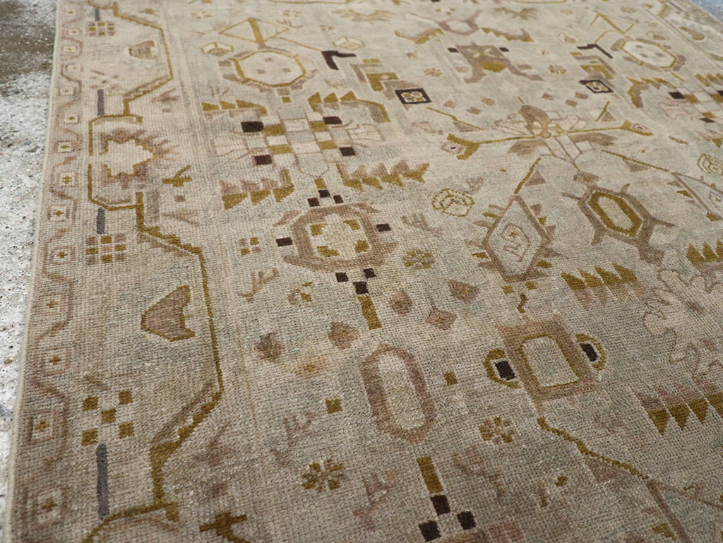 Vintage Persian Malayer Throw Rug, No.32042 - Galerie Shabab