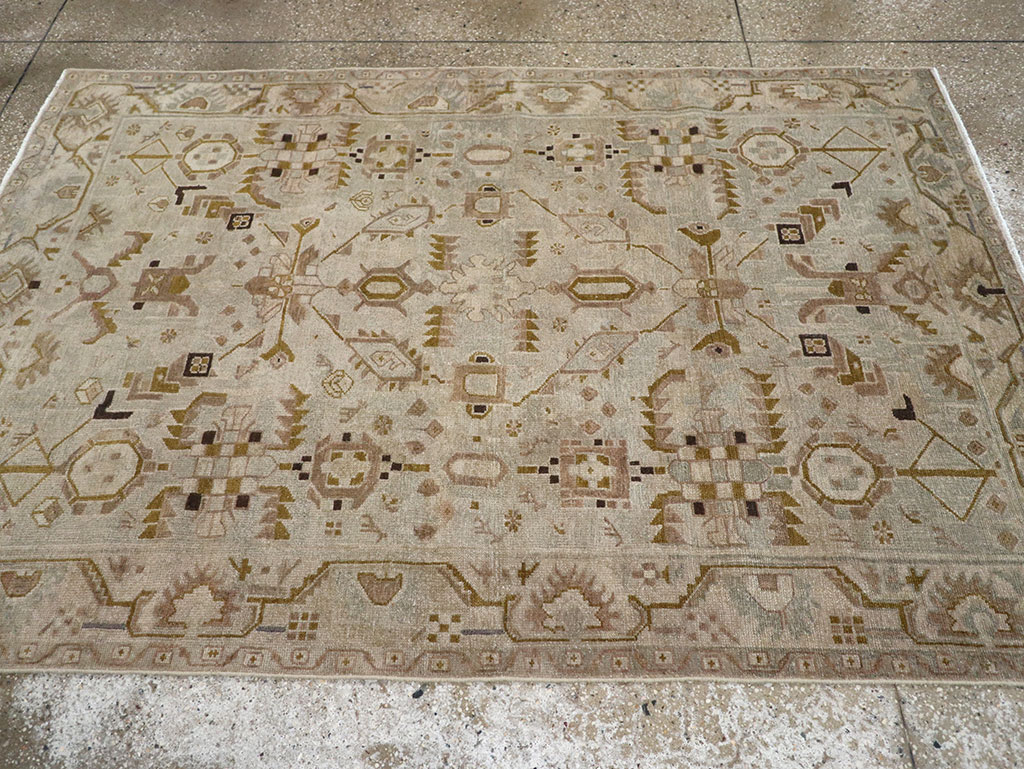 Vintage Persian Malayer Throw Rug, No.32042 - Galerie Shabab