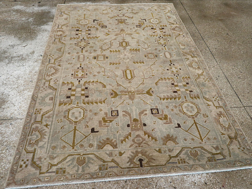 Vintage Persian Malayer Throw Rug, No.32042 - Galerie Shabab