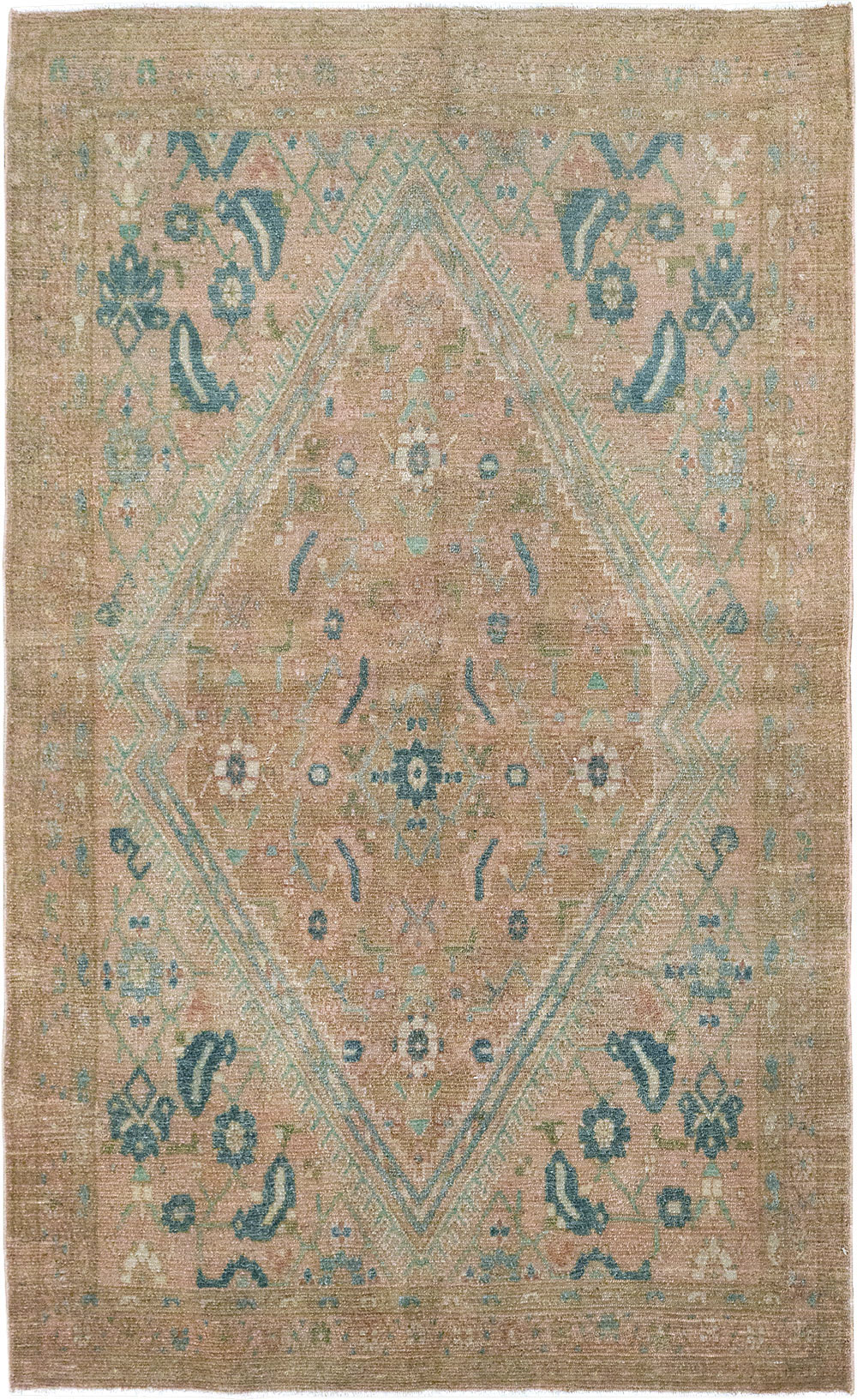 Vintage Persian Malayer Throw Rug, No.32047 - Galerie Shabab