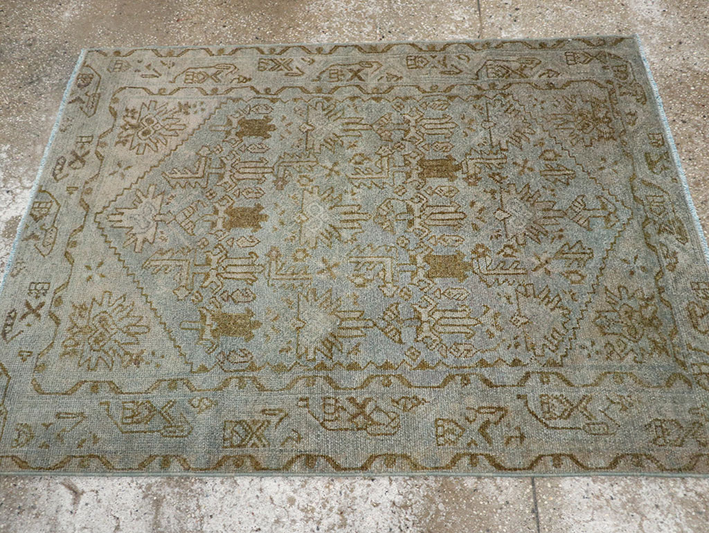 Vintage Persian Malayer Throw Rug, No.32048 - Galerie Shabab