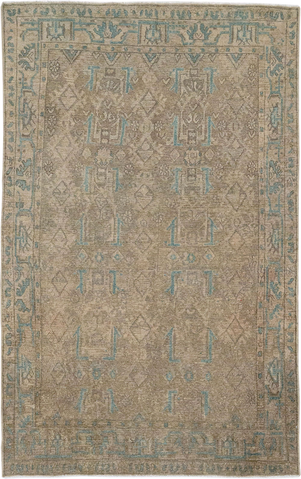 Vintage Persian Malayer Throw Rug, No.32052 - Galerie Shabab