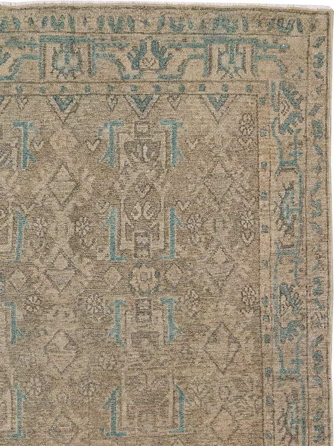 Vintage Persian Malayer Throw Rug, No.32052 - Galerie Shabab