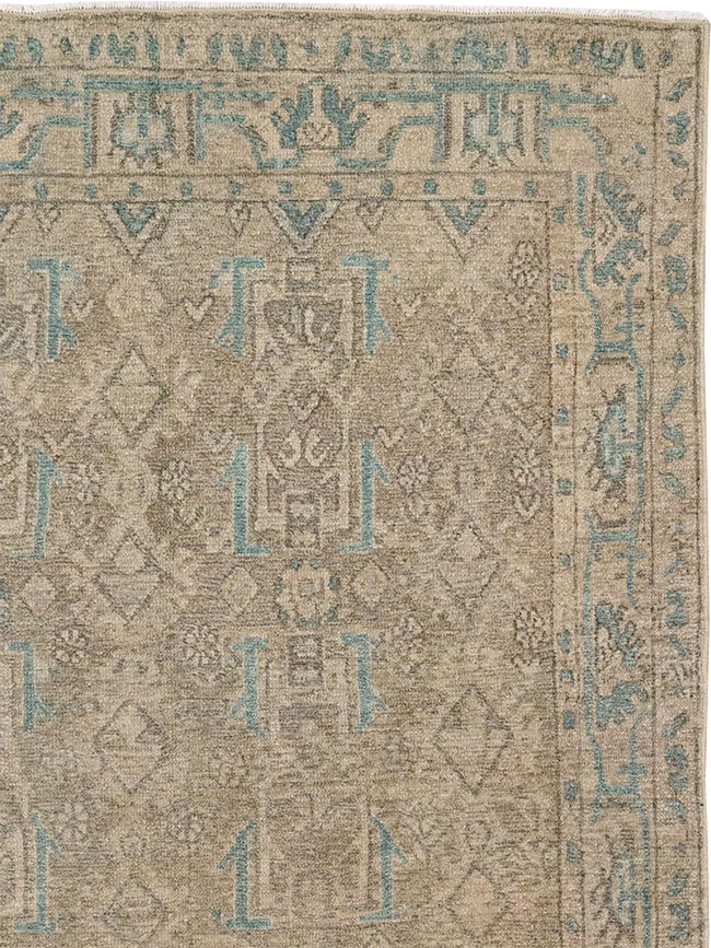Vintage Persian Malayer Throw Rug, No.32052 - Galerie Shabab