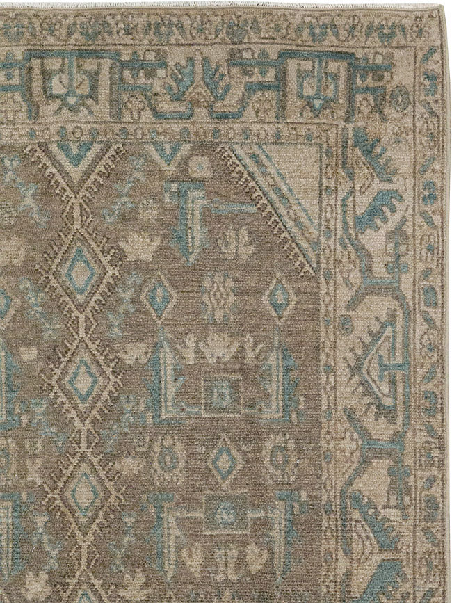 Vintage Persian Malayer Throw Rug, No.32053 - Galerie Shabab