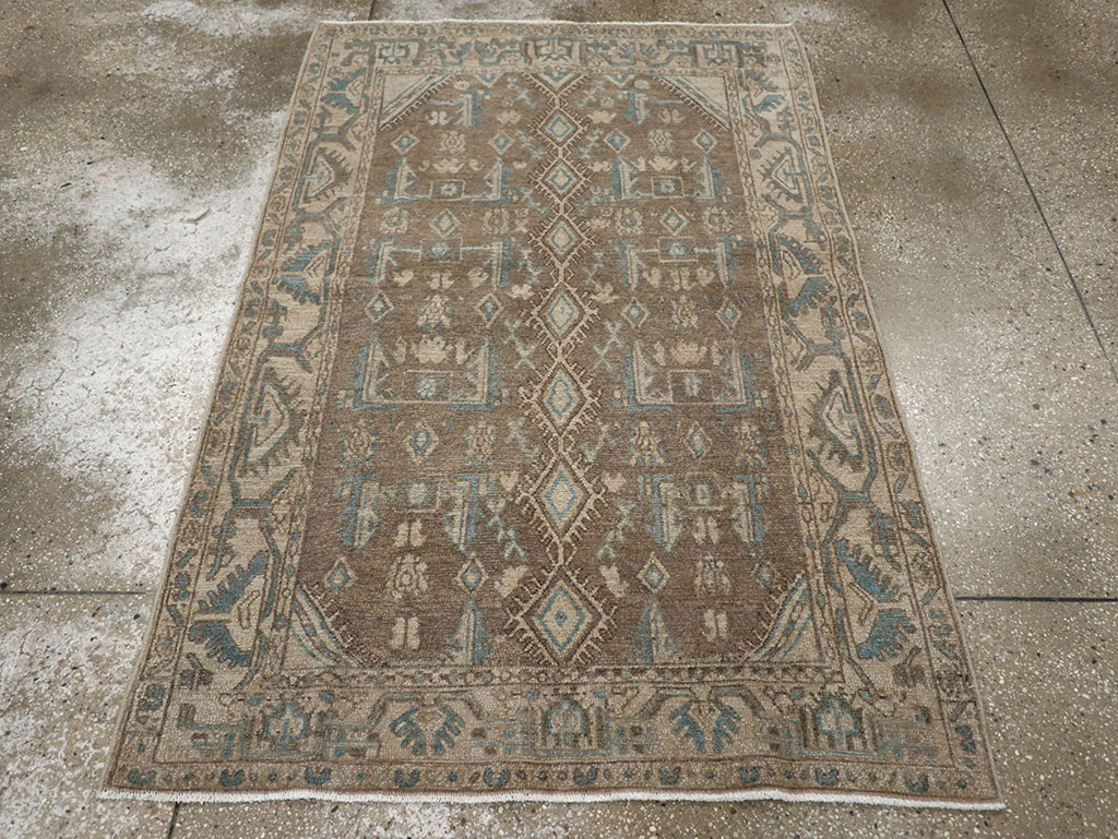 Vintage Persian Malayer Throw Rug, No.32053 - Galerie Shabab