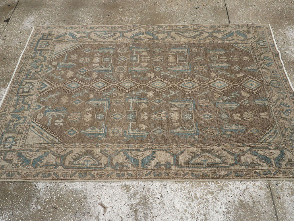 Vintage Persian Malayer Throw Rug, No.32053 - Galerie Shabab
