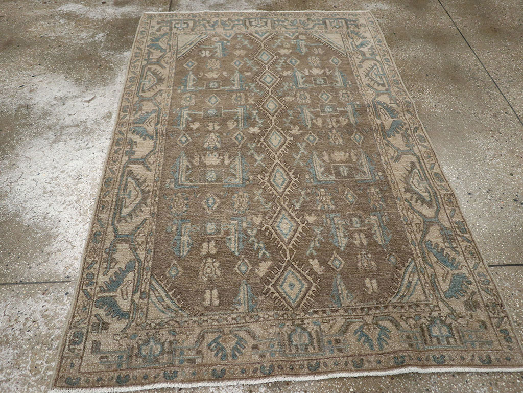 Vintage Persian Malayer Throw Rug, No.32053 - Galerie Shabab