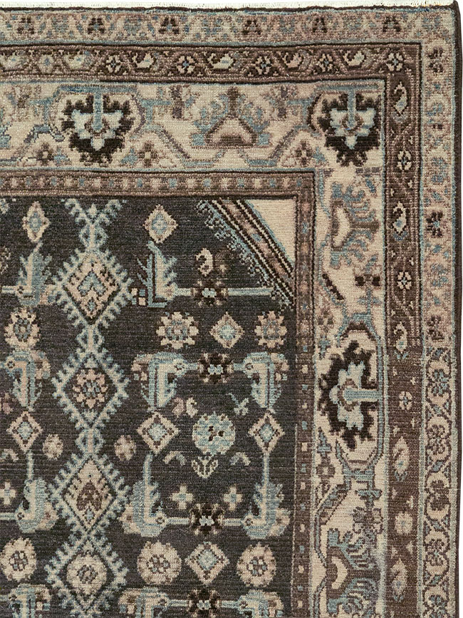 Vintage Persian Malayer Throw Rug, No.32060 - Galerie Shabab