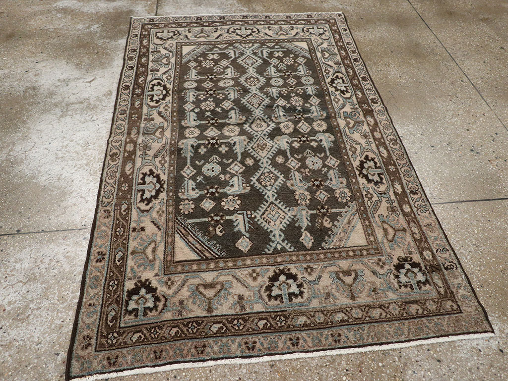 Vintage Persian Malayer Throw Rug, No.32060 - Galerie Shabab