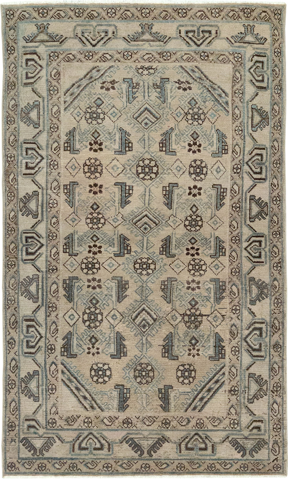 Vintage Persian Malayer Throw Rug (Pair: 1 of 2), No.32061 - Galerie Shabab