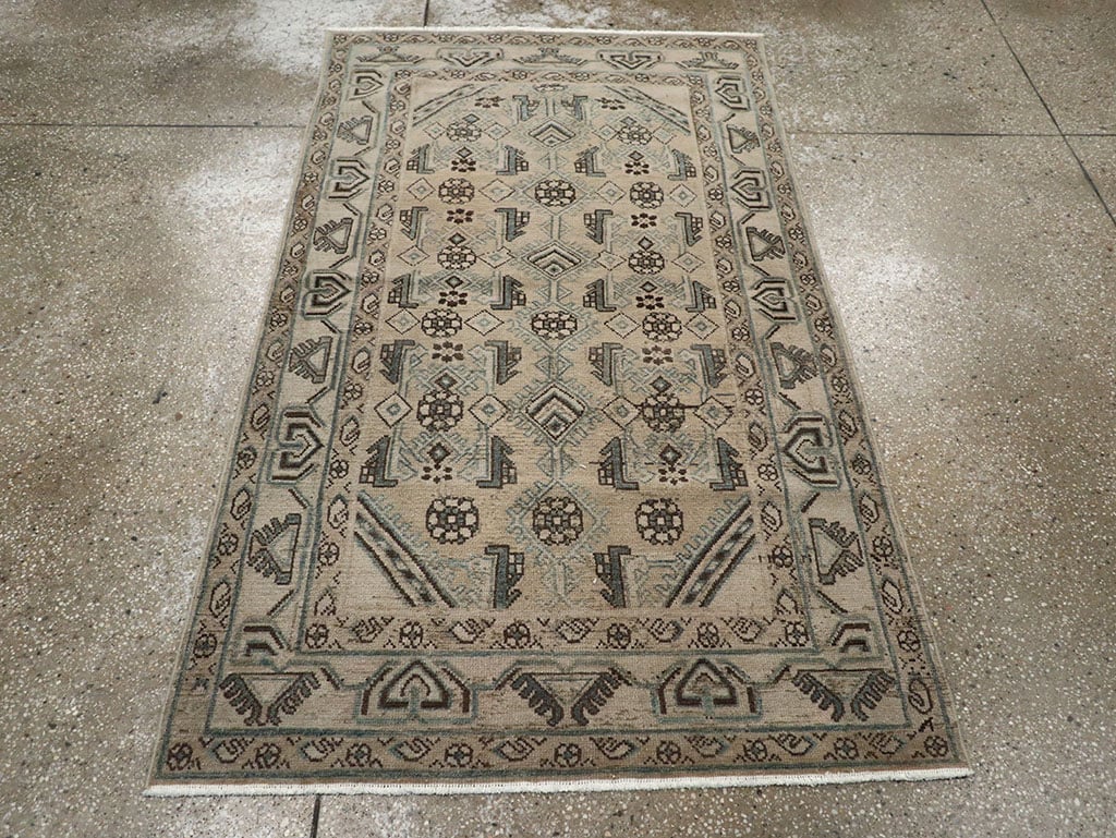 Vintage Persian Malayer Throw Rug (Pair: 1 of 2), No.32061 - Galerie Shabab