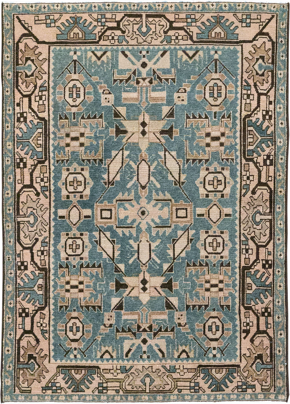 Vintage Persian Malayer Throw Rug, No.32083 - Galerie Shabab
