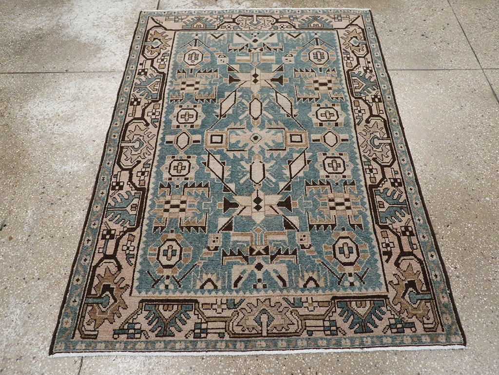 Vintage Persian Malayer Throw Rug, No.32083 - Galerie Shabab
