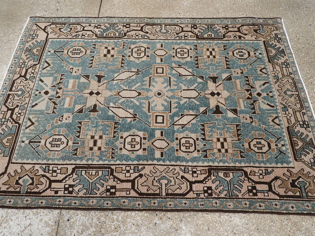 Vintage Persian Malayer Throw Rug, No.32083 - Galerie Shabab