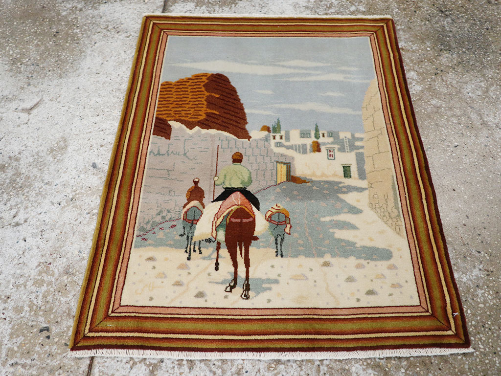 Vintage Persian Tabriz Pictorial Rug (Pair: 2 of 2), No.32100 - Galerie Shabab