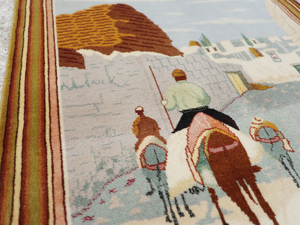 Vintage Persian Tabriz Pictorial Rug (Pair: 2 of 2), No.32100 - Galerie Shabab