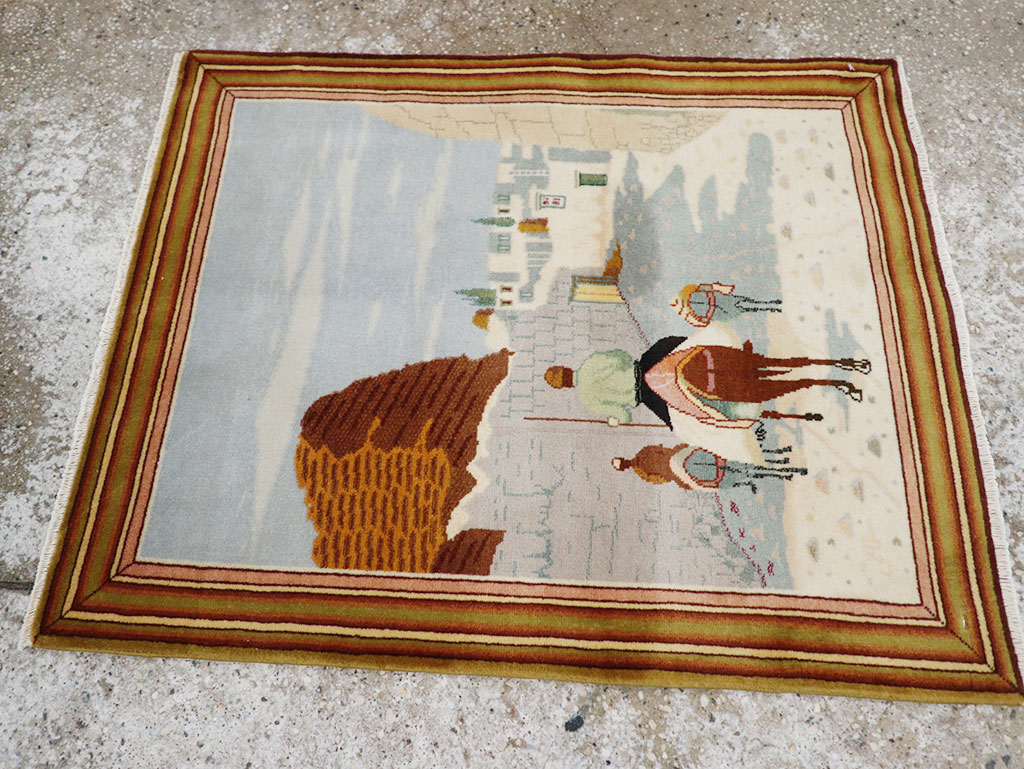 Vintage Persian Tabriz Pictorial Rug (Pair: 2 of 2), No.32100 - Galerie Shabab