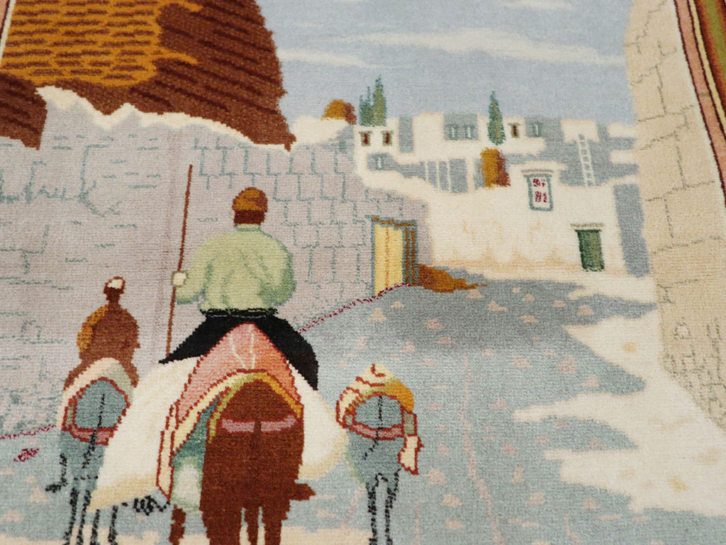 Vintage Persian Tabriz Pictorial Rug (Pair: 2 of 2), No.32100 - Galerie Shabab