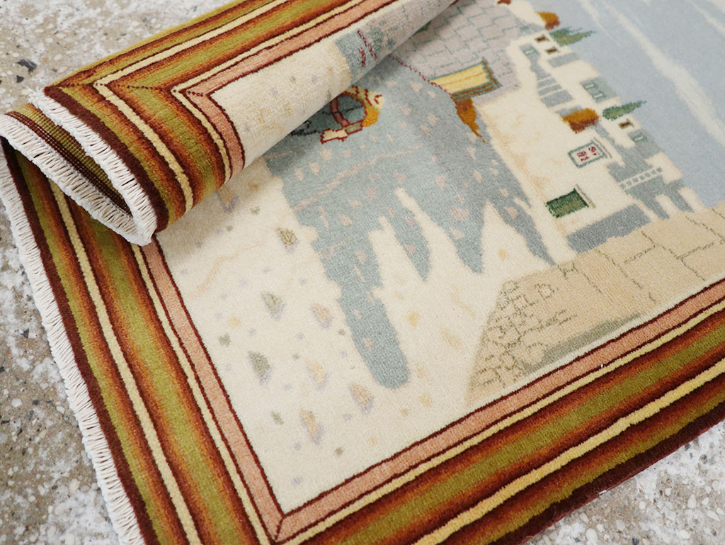 Vintage Persian Tabriz Pictorial Rug (Pair: 2 of 2), No.32100 - Galerie Shabab